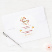 Fall-Wasserfarben-Blätter dank Monogram Runder Aufkleber (Umschlag)