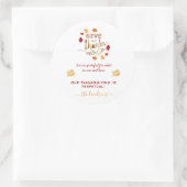 Fall-Wasserfarben-Blätter dank Monogram Runder Aufkleber (Tasche)