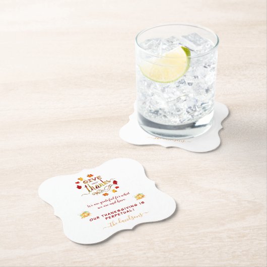 Fall-Wasserfarben-Blätter dank Monogram Untersetzer (Vor Ort)