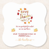 Fall-Wasserfarben-Blätter dank Monogram Untersetzer (Vorderseite)