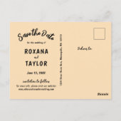 Fall Wasserfarben-Blätter, die das Datum speichern Postkarte (Rückseite)