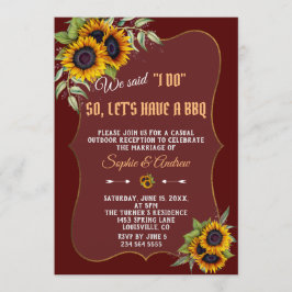 Fall Wasserfarben Sonnenblumen Burgundy I DO GRILL Einladung