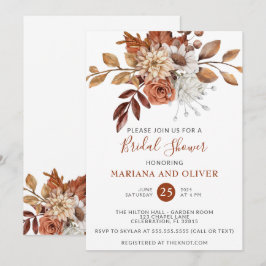 Fall Wasserfarbenes weißes Brautparty Einladung