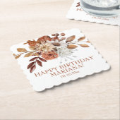 Fall Wasserfarbenflora der White Birthday Party Untersetzer (angewinkelt)