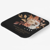 Fall Wasserfarbenfloral Black Birthday Party Pappteller (Gewinkelt)