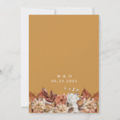 Fall Wasserfarbenflorale auf Goldhochzeit Einladung (Rückseite)