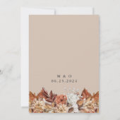Fall Wasserfarbenflorale auf Taupe Hochzeit Einladung (Rückseite)