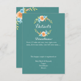 Fall Watercolo Wedding Details Card Einladung