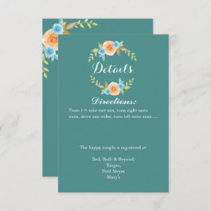 Fall Watercolo Wedding Details Card Einladung