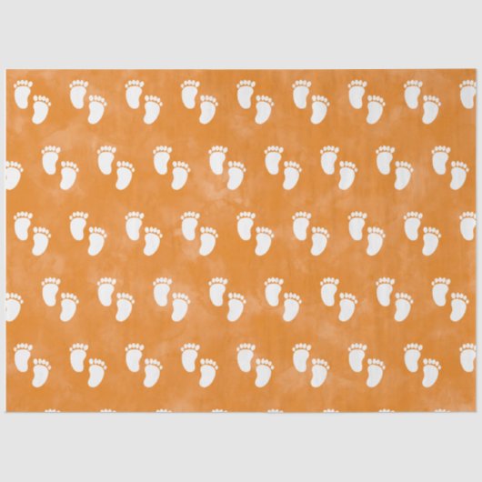 Fall Watercolor Baby Shooting Footprint Muster Seidenpapier (Vorderseite)