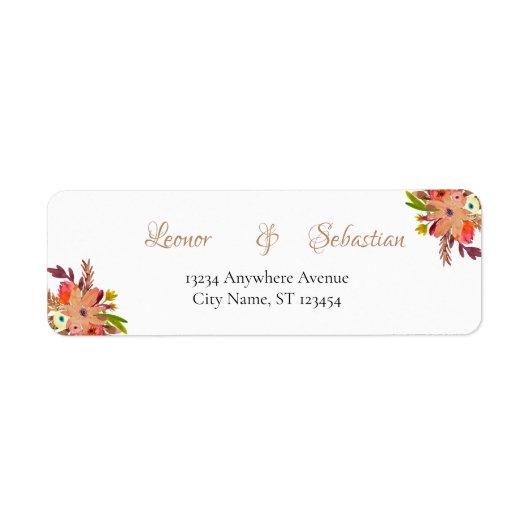 Fall Watercolor Bouquets Hochzeit (Vorne)