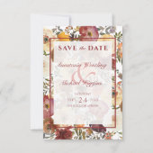 Fall Watercolor Bouquets Hochzeit Save The Date (Vorderseite)