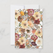 Fall Watercolor Bouquets Hochzeit Save The Date (Rückseite)