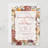 Fall Watercolor Bouquets Hochzeitsempfehlung Einladung (Vorderseite)