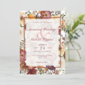 Fall Watercolor Bouquets Hochzeitsempfehlung Einladung (Stehend Vorderseite)