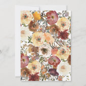Fall Watercolor Bouquets Hochzeitsempfehlung Einladung (Rückseite)