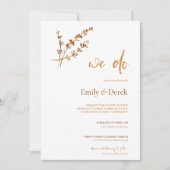 Fall Watercolor Burnt Orange Hochzeit Einladung (Vorderseite)