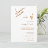 Fall Watercolor Burnt Orange Hochzeit Einladung (Stehend Vorderseite)