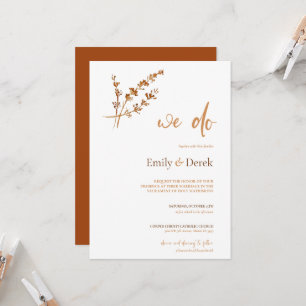 Fall Watercolor Burnt Orange Hochzeit Einladung