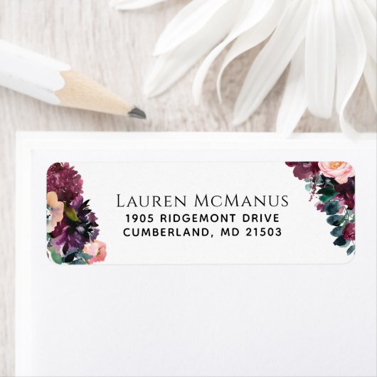 Fall Watercolor Floral and Eucalyptus Address (Insitu)