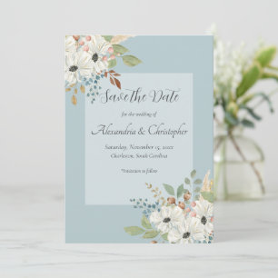 Fall Watercolor Floral Bouquet Save the Date Einladung