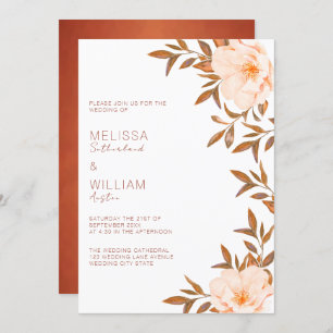 Fall Watercolor Floral Elfenbeinhochzeit Einladung