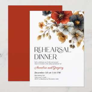 Fall Watercolor Florals Probe Dinner Einladung
