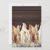 Fall Watercolor Pampas Grass Bridal Einladung (Rückseite)