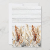 Fall Watercolor Pampas Grass Wedding Einladung (Rückseite)