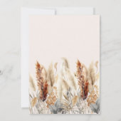 Fall Watercolor Pampas Grass Wedding Einladung (Rückseite)