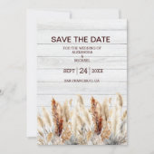 Fall Watercolor Pampas Grass Wedding Save The Date (Vorderseite)