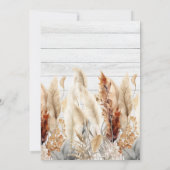 Fall Watercolor Pampas Grass Wedding Save The Date (Rückseite)