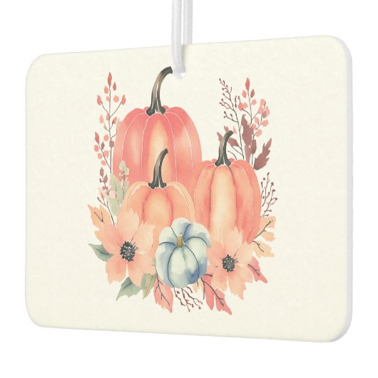 Fall Watercolor Pumpkin Boho Autolufterfrischer (Links)