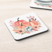 Fall Watercolor Pumpkin Boho Getränkeuntersetzer (Linke Seite)