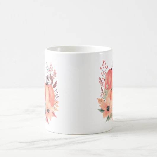 Fall Watercolor Pumpkin Boho Kaffeetasse (Mittel)