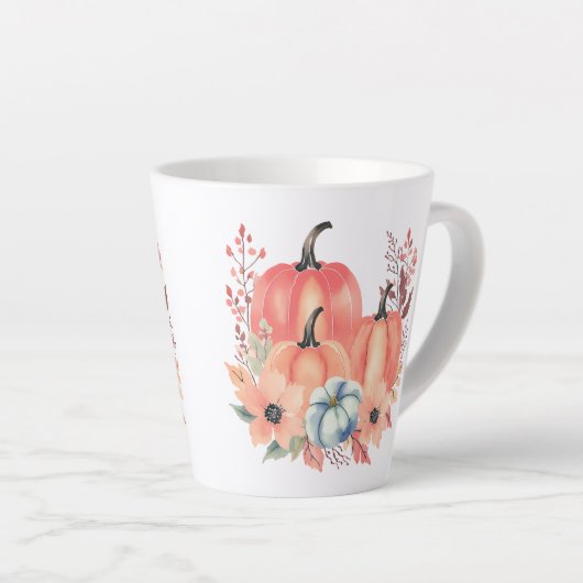 Fall Watercolor Pumpkin Boho Milchtasse (Rechte Ecke)