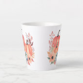 Fall Watercolor Pumpkin Boho Milchtasse (Vorderseite)