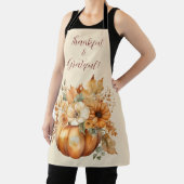 Fall Watercolor Pumpkin Floral Design - Schürze (InSitu)