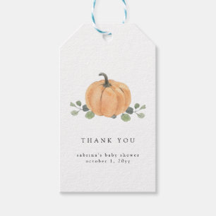Fall Watercolor Pumpkin Geschenkanhänger