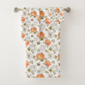 Fall Watercolor Pumpkin Pattern Badhandtuch Set (Insitu)