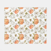 Fall Watercolor Pumpkin Pattern Fleecedecke (Vorderseite (Horizontal))