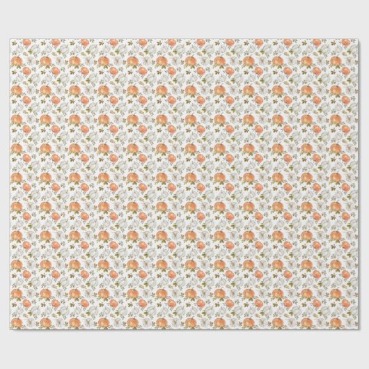 Fall Watercolor Pumpkin Pattern Geschenkpapier (Flach)