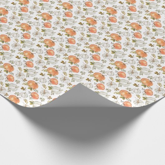 Fall Watercolor Pumpkin Pattern Geschenkpapier (Ecke)