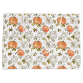 Fall Watercolor Pumpkin Pattern Große Geschenktüte (Vorderseite)