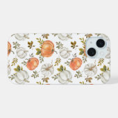 Fall Watercolor Pumpkin Pattern iPhone 15 Hülle (Rückseite (Horizontal))