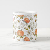 Fall Watercolor Pumpkin Pattern Jumbo-Tasse (Vorderseite)