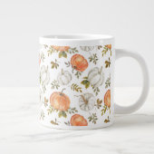 Fall Watercolor Pumpkin Pattern Jumbo-Tasse (Rechts)