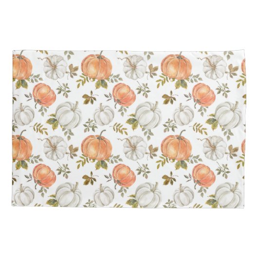 Fall Watercolor Pumpkin Pattern Kissenbezug (Rückseite)