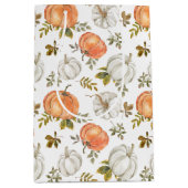 Fall Watercolor Pumpkin Pattern Mittlere Geschenktüte (Vorderseite)
