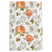 Fall Watercolor Pumpkin Pattern Mittlere Geschenktüte (Rückseite)